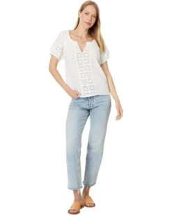 Lucky Brand Granny Square Short Sleeve Top | Shirts & Tops -New Wear Store 616r2nNfPyL. AC SR736920