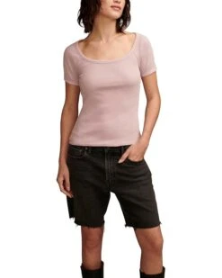 Lucky Brand Short Sleeve Rib Knit Top | Shirts & Tops -New Wear Store 717LrdN3DVL. AC SR736920