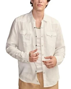 Lucky Brand Linen Western Long Sleeve Shirt | Shirts & Tops
