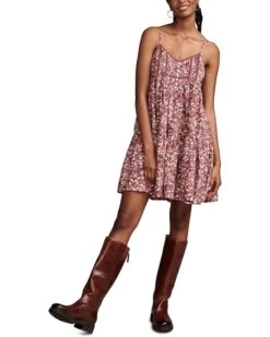 Lucky Brand Printed Pintuck Bodice Mini | Dresses
