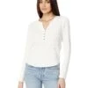 Lucky Brand Chunky Cropped Raw Edge Henley | Shirts & Tops
