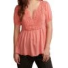 Lucky Brand Crochet Yoke Babydoll Top | Shirts & Tops