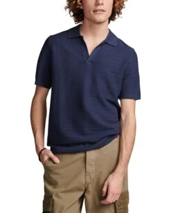 Lucky Brand Crochet Johnny Collar Short Sleeve Polo | Shirts & Tops