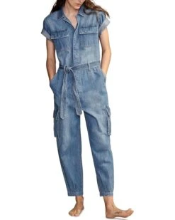 Lucky Brand Denim Short Sleeve Utility Jumpsuit | Dresses