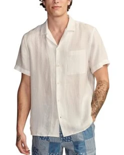 Lucky Brand Linen Camp Collar Short Sleeve Shirt | Shirts & Tops